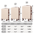 thumbnail image 4 of Tcbosik Luggage 3-Piece Set, 20/24/28 inch Hardside Lightweight Suitcase with Spinner Wheels, Beige, 4 of 10