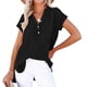 thumbnail image 1 of Eres Más Que una Camisa de Puntuación de Prueba Estilo Casual de Manga Corta de las Mujeres V Cuello Blusa Superior, Camisas de Manga Corta para las Mujeres Pullover de Botón Casual, 1 of 7