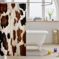 thumbnail image 3 of Manfei Farm Cow Spot Shower Curtain 72Wx72L,Abstract Animal Spot Bathroom Curtain,Beige Brown, 3 of 6