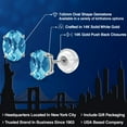 thumbnail image 2 of Gem Stone King 2.00 Ct Oval Checkerboard 7x5mm Swiss Blue Topaz 14K White Gold Stud Earrings for Women Men, 2 of 6