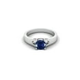 thumbnail image 1 of 925 Argent Sterling 6mm Forme Ronde Bleu CZ Solitaire Femmes Bague de Mariage, 1 of 3