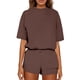 thumbnail image 1 of Conjunto informal holgado de color liso para mujer: diseño sencillo, ajuste cómodo, versátil para el uso diario, combinable con sandalias o zapatillas deportivas, varias tallas, 1 of 5