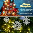 thumbnail image 2 of 36pcs Christmas Silver Snowflake Ornaments Plastic Glitter Snow Flakes Ornaments for Winter Christmas Tree Decorations Size Varies Craft Snowflakes, 2 of 7