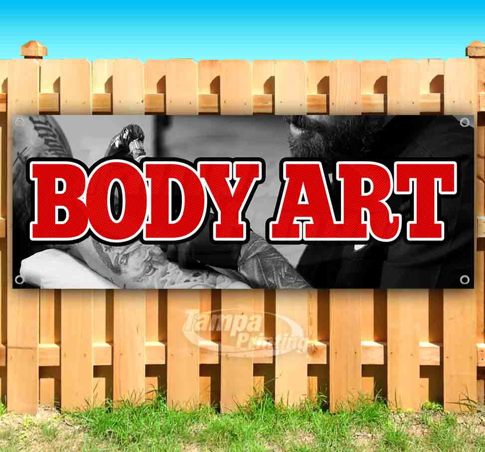 Body Art 13 oz Banner Heavy-Duty Vinyl Single-Sided with Metal Grommets Body Art 13 oz Banner Heavy-Duty Vinyl Single-Sided with Metal Grommets