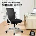 thumbnail image 4 of CloudRest Pro Mid Back Mesh Office Chair with Flip-Up Armrests for home office, White, 4 of 7