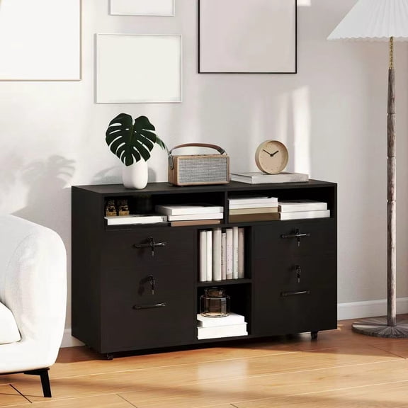 DRAZUNO File Cabinet with Lock 4 Drawers Fits Files A4/Letter Size Adjustable Shelf