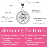Cate & Chloe Blake 18k White Gold Plated Halo Necklace with Simulated Diamond Crystals for Women