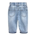 thumbnail image 2 of KIDSCOOL SPACE Infant Jeans,Baby Toddler Elastic Waist with D-ring 4 Ripped Holes Denim Pants,Light Blue,18-24 Months, 2 of 6