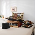 thumbnail image 6 of Manfei Vintage Geometric Grid 7-Piece Twin Bedding,Wild Bear Print Bedding Comforter Set,Brown,Black Reversible, 6 of 7
