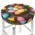 thumbnail image 3 of Haiem Easter eggs Print Cushion Round Bar Chair Seat Cover Bar Chair Cushion Covers Elastic Washable Bar Chair Cover,Protects from Scratches and Stains-13 inch, 3 of 7