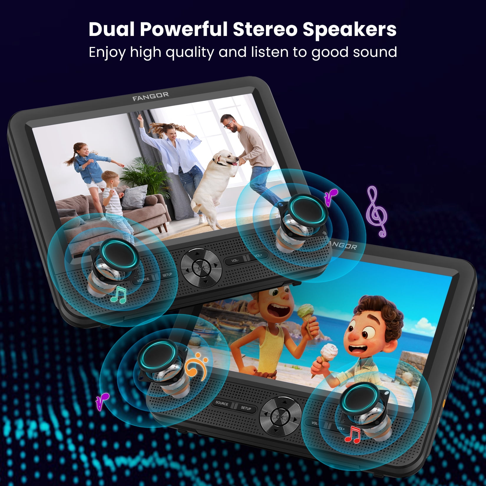 Amazon.com: FANGOR 7.5 Inch Dual Car DVD Player, Portable