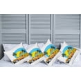 thumbnail image 6 of Ambesonne Retro Throw Pillow Cover 4 Pack, Vintage Car in City Miami, 24", Orange Yellow and Blue, 6 of 6