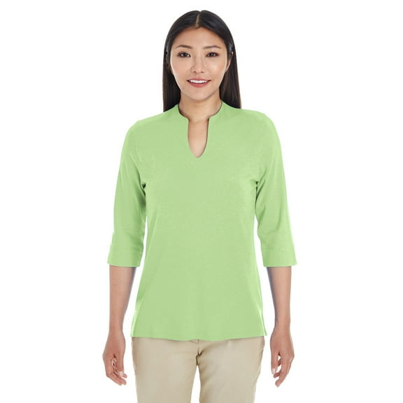 Devon & Jones DP188W Ladies Perfect Fit Tailored Open Neckline Top - Lime - X-Small