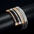 thumbnail image 4 of Bracelet Stainless Steel Wire Adjustable Size Multi-layer Cable Bracelets For Women Twisted Open Hand Chain Bangles Jewelry Accessory Present Black, 4 of 9