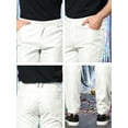 thumbnail image 6 of INSPIRE CHIC Men's Pants Faux Leather Slim Fit Zip-Fly Solid Pants 38 White, 6 of 6