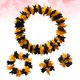thumbnail image 4 of EeaseMX 4 guirnaldas hawaianas gruesas de flores artificiales, diadema, collar, pulsera, fiesta tropical en la playa, disfraz (naranja y negro), 4 of 8