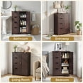 thumbnail image 2 of ZENY Bathroom Floor Cabinet, Freestanding Storage Cabinet with 4 Drawers and Adjustable Shelves, Modern Cupboard for Home Living Room Office, Brown, 2 of 8