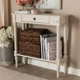 thumbnail image 2 of Bowery Hill Wood White Console Table Rectangular Ornate Ball Turned Legs 31.5" Unassembled, 2 of 6
