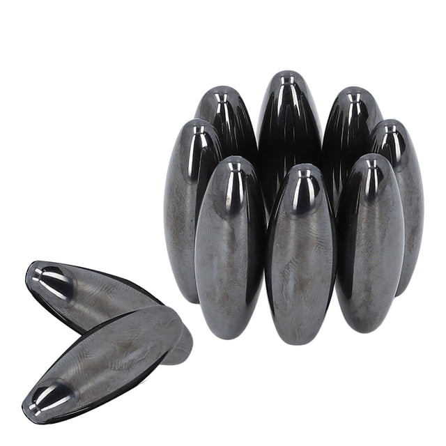 10-Pack 43x15mm Oval Industrial-Grade Permanent Magnets - Black Rattlesnake Egg Magnetic Stones with Sound Effect, Educational Science Toy for Magnetism Learning, Office/Refrigerator Decor &