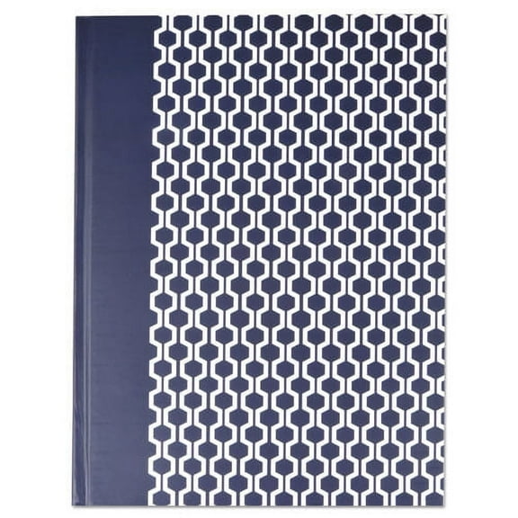 Casebound Hardcover Notebook, 1 Subject, Wide/legal Rule, Dark Blue/white Cover, 10.25 X 7.63, 150 Sheets | Bundle of 2 Each