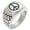 Silver, variant on Stainless Steel Peace Geometric Pattern Step-Down Biker Style Polished Ring
