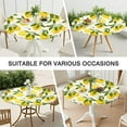 thumbnail image 7 of Vintage Lemon Pattern Tablecloth Yellow Fruit Print Cute Retro Style with Fresh Floral Accent, 7 of 7