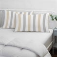 thumbnail image 4 of Beige Grey Striped Lumar Pillow Covers, Minimalist Farmhouse Stripe Soft Breathable Throw Pillow Cases with Invisible Zipper, Decorative Pillowcase Pillows Protectors for Sofa Bed Chair 16"x24", 4 of 9