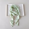 thumbnail image 2 of PRINxy Women’s Ruffled Trim Sheer Skinny Scarf, Flowy Lightweight Long Neck Bandana For Office Beach Vacations Coffee Runs Green, 2 of 5