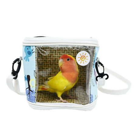 EHJRE Bird Carrier Crossbody Bag Visible Window Small Animals Shoulder Bag Travel Parrot Cage for Hiking Picnic Outdoor Use Camping blue