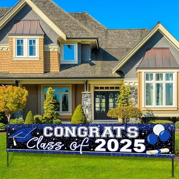HUASHENG Exclusive Blue Banner For Graduation Season: Decorate Your Classroom With Dreamy Graduation Atmosphere Banners And Hangings