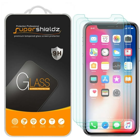 [3-Pack] Supershieldz Designed for iPhone 11 Pro / iPhone Xs / iPhone X (5.8 inch) Tempered Glass Screen Protector, Anti-Scratch, Anti-Fingerprint, Bubble Free