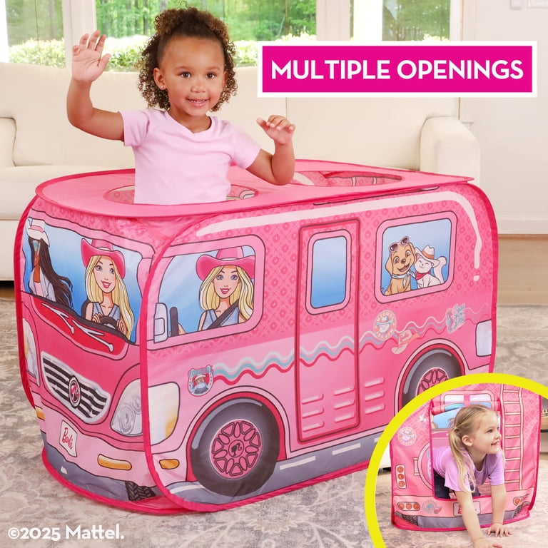 Barbie Cowgirl Camper Pop-Up Play Tent, Pink photo 2