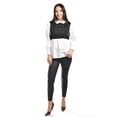 thumbnail image 5 of Blusa con chaleco de perlas Roman Fashion /Juvenil, 5102 (Blanco / Negro) negro M, 5 of 5