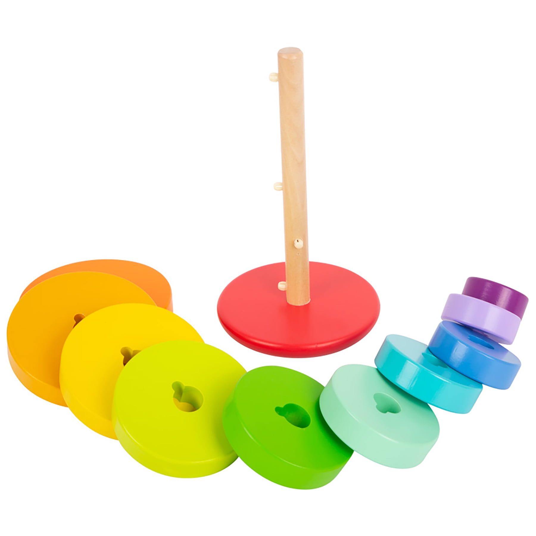 Small Foot Wooden Toys Large Stacking Rainbow Tower Designed for Children Ages 12+ Months
