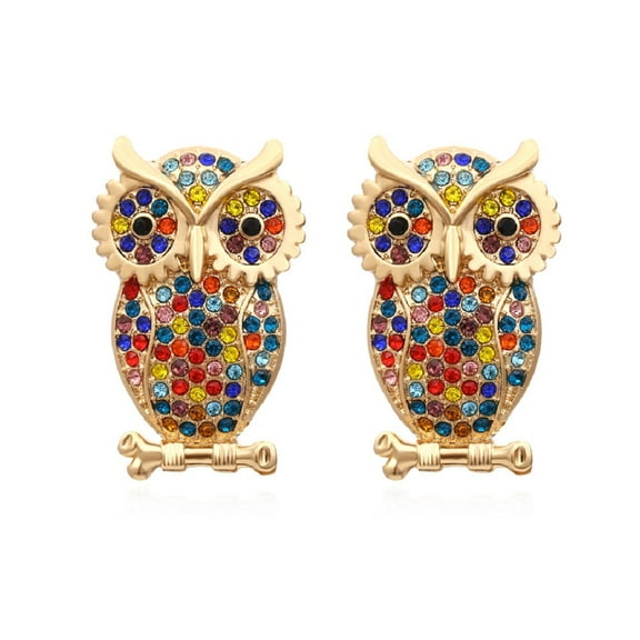LongcreekX Owl Statement Earrings for Women, Bird Owl Stud Earrings, Owl Tree Branch Earrings Hypoallergenic, Cute Owl Animal Earrings Studs, Owl Ear Studs, Owl Jewelry Funny Earrings