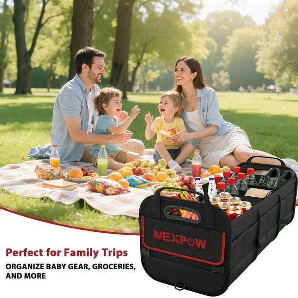 NEXPOW Car Trunk Organizer, 95L Collapsible SUV Organizer, Multi