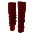 thumbnail image 2 of Inviern mujer Cable tejido Medias altas Calcetines rojo Zulema Calcetines de punto por encima de la rodilla, 2 of 8
