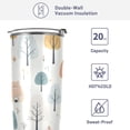 thumbnail image 4 of SKYSONIC Forest Animals Tumbler Stainless Steel Double Wall Vacuum Reusable Insulated Mug with Straw and Built-in Coaste for Cold and Hot Beverages, 12oz, 4 of 7