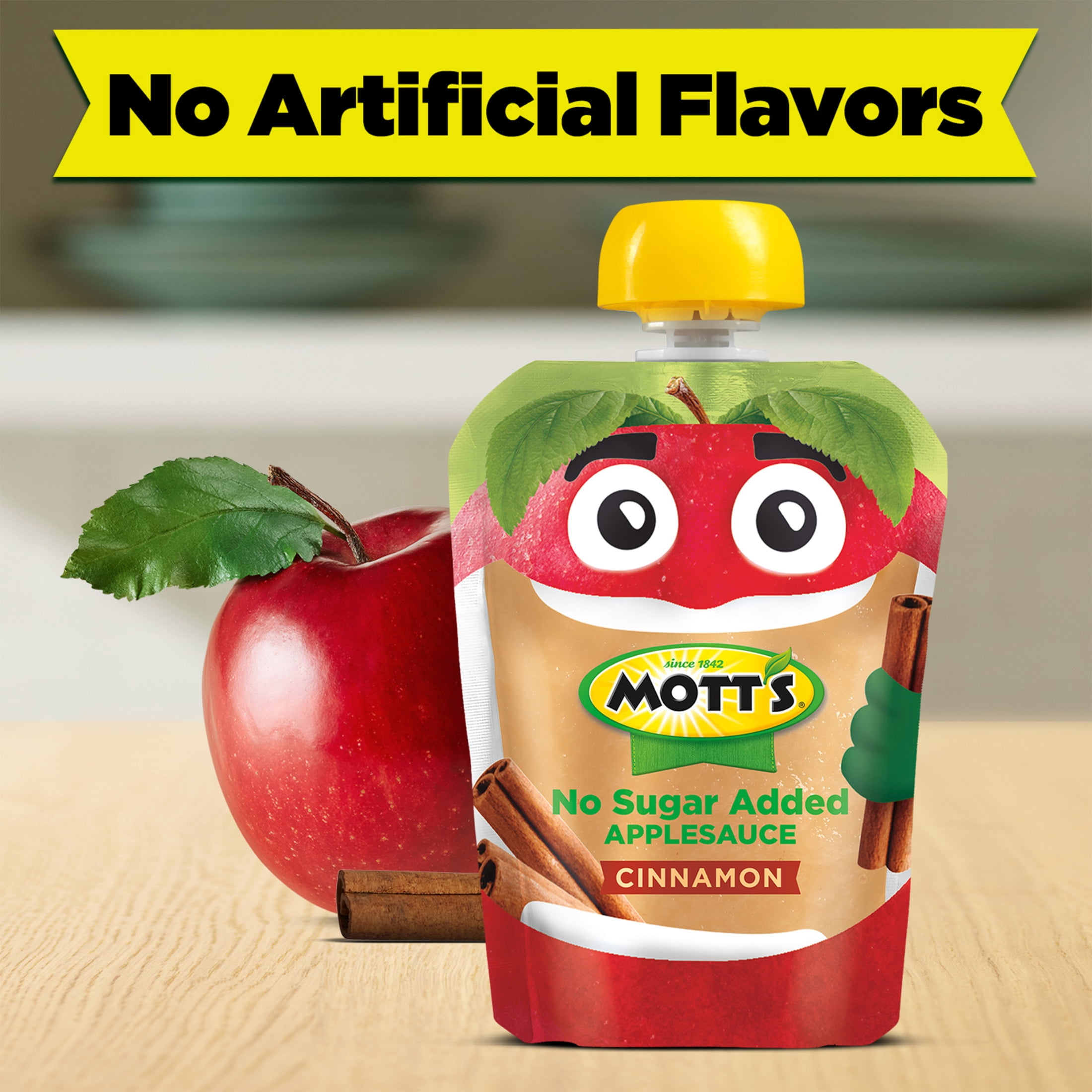 Mott's No Sugar Added Winter Wonderland Applesauce Variety Pack, 3.2 oz, 12 Count Clear Pouches
