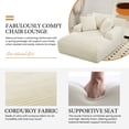 thumbnail image 4 of Aukfa 66" Oversized Chaise Lounge Chair, Corduroy Sleeper Sofa with 3 Pillow for Living Room,Beige, 4 of 7