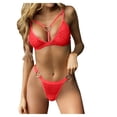 thumbnail image 1 of Gibobby Conjunto de lencería Sujetador de encaje Conjunto Patrón Encaje Tanga Sexy Mujer + Ropa interior Lencería Amor Pijamas Sujetador Íntimos(Rojo, CH), 1 of 5
