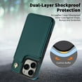 thumbnail image 3 of Decase Premium Wallet Phone Case for iPhone 14 Pro,Shockproof Luxury Leather Kickstand Card Slots Case for Women Men,Double Magnetic Clasp Flip Leather Wallet Cover with Shoulder Strap,Green, 3 of 7