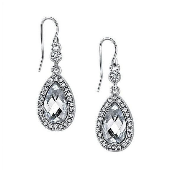 1928 Bridal Light Topaz Crystal Faceted Teardrop Drop Earrings