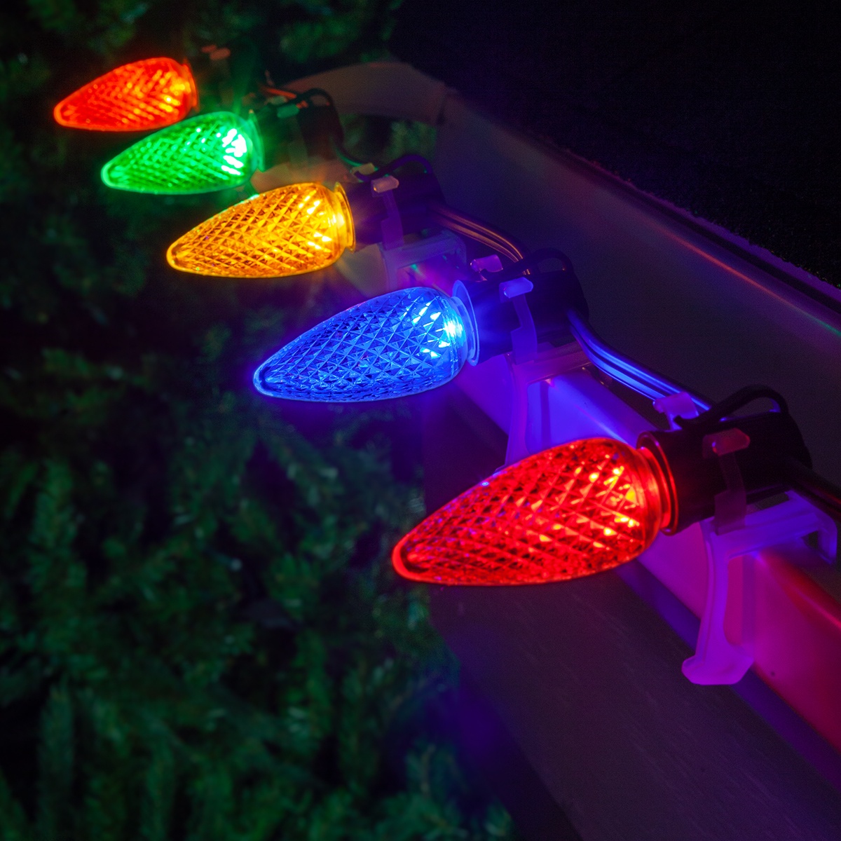 Kringle Traditions LED Christmas Light Bulbs, LED Bulbs Christmas LED Light Replacement Bulbs, Pack of 25, Dimmable SMD Shatter Resistant (Multicolor, C9 Bulbs / E17 Base)