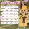 thumbnail image 7 of Uourmeti Girl's Short Sleeve Dress Cute Giraffe Print Round Neck Loose Casual Long Maxi Dress with Pockets Flowy Cute Outfits, Size 11-12 Years, 7 of 7