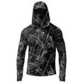 thumbnail image 5 of Men Hooded Long Sleeve Sun Protection Jacket Camouflage Print Lightweight Pullover Outdoor Casual Top with Zipper Pocket, 5 of 7