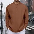 thumbnail image 5 of Mens Tee Shirts Long Sleeve Crewneck Henley Shirts Lightweight Coffee T-Shirts with Button Summer Shirts for Men, 5 of 5