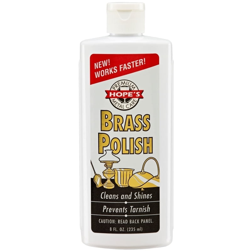 HOPE'S Brass Polish, Protective Tarnish Remover for Brass, Copper, Chrome, Sterling Silver, 8 Fl Oz, Pack of 1