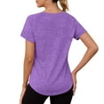 thumbnail image 6 of JYnXIANTI Womens Tops Short Sleeve V Neck Curved Hem Shirts Thin Breathable Workout Athletic Gym T Shirts Summer Clothes, 6 of 6