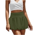 thumbnail image 3 of AGWOLF Bubble Skirts for Women Cute High Waisted Mini Skirt Trendy A-Line Shirt Skirt Summer Casual Puffy Hem Skirts Army Green L, 3 of 6